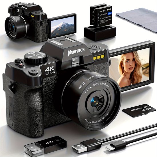 Vlogcamera Digitale Camera – Fotocamera – Vlogcamera – Compact Camera – Reiscamera ...