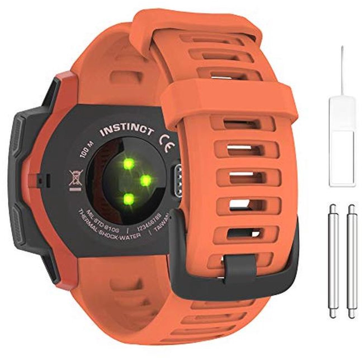 Zachte siliconen horlogeband voor GPS smartwatch 22mm - Vervangbare sportband in vlamrood