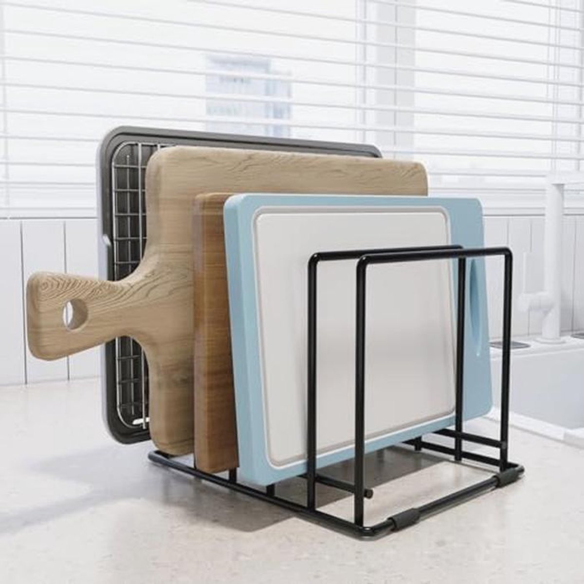 Chopping Board Organizer voor Keuken - 5 Slots voor Snijplanken en Bakplaten