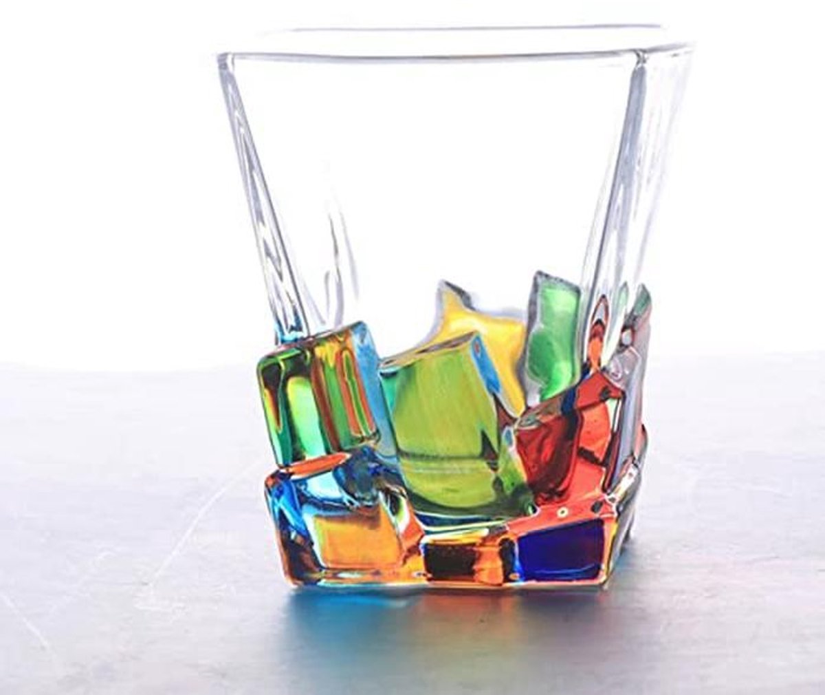 Kleurrijke Handgeschilderde Drinkglazen Set - Multicolor Water- en Wijnglazen