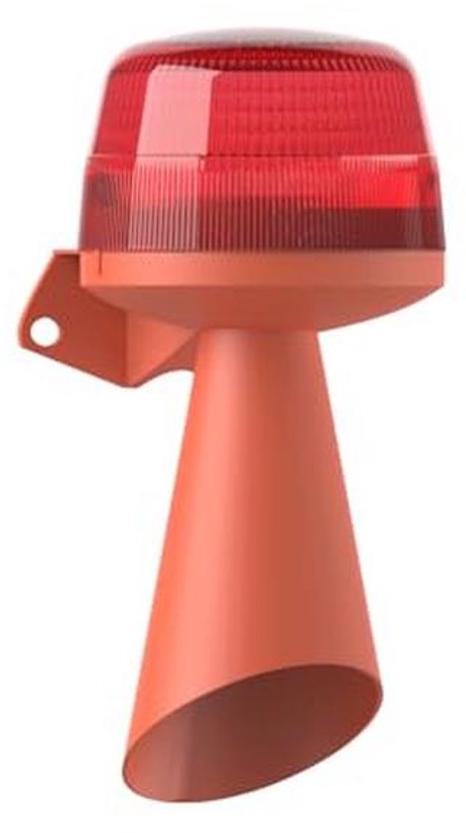 SMD LED Waarschuwingslampje met Multifunctionele Sirene en 10 Geluidsopties - Rood