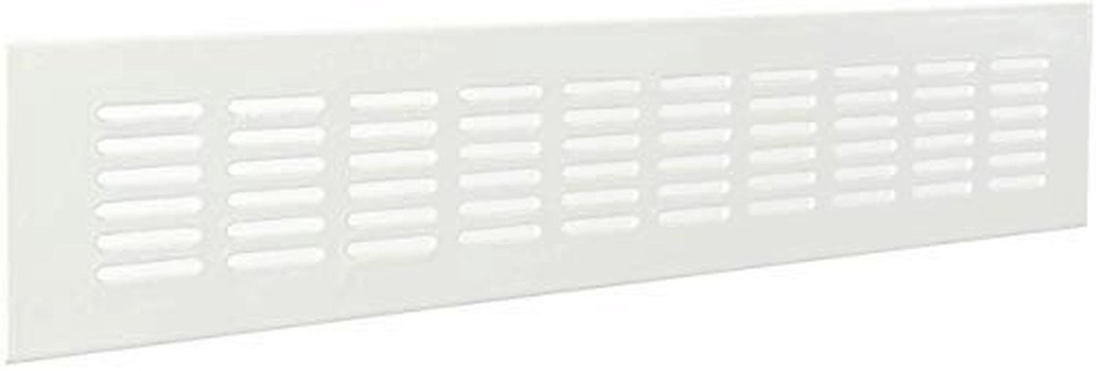Afgeschuind Ventilatie Rooster van Gelakt Aluminium - 280 x 60 mm - Wit