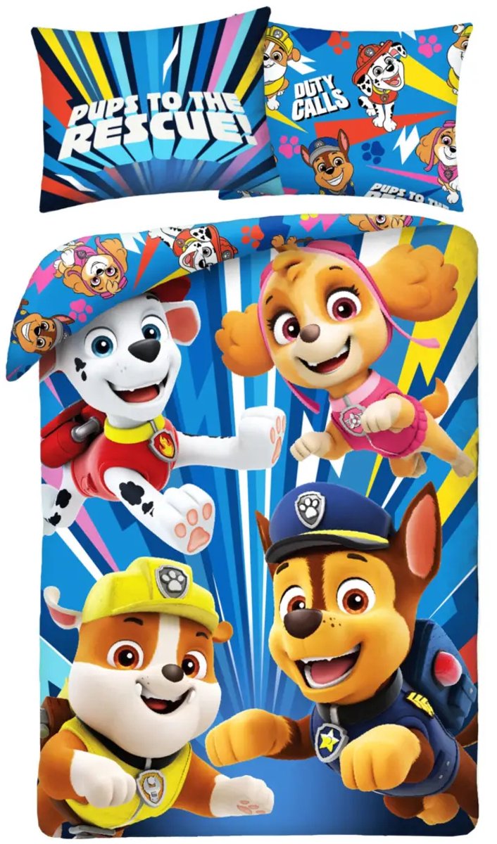 Paw Patrol dekbedovertrek blauw 140 x 200 cm katoen van Merkloos — afbeelding 5