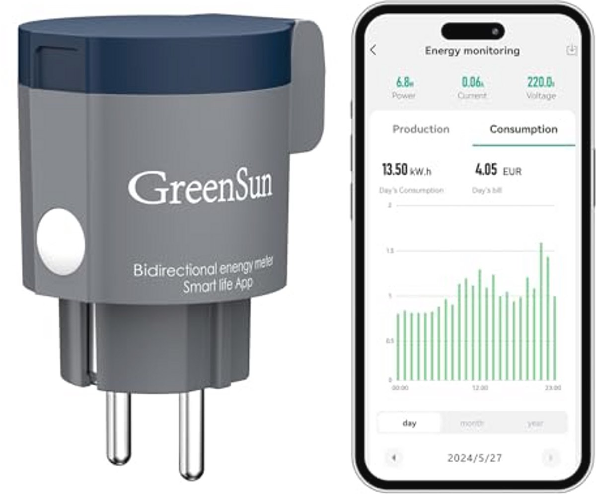 Stroommeter voor Stopcontact met Timer en Wifi voor Buiten