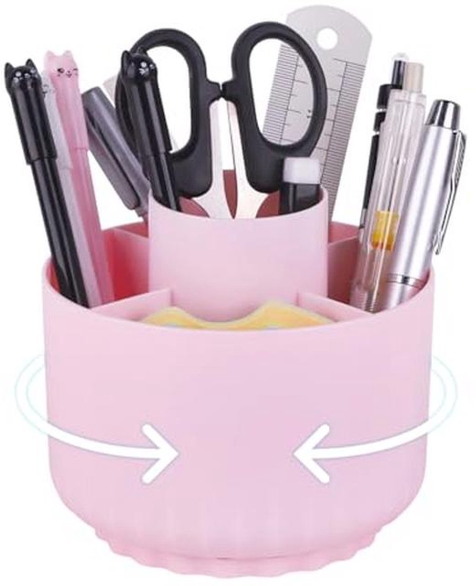 Draaibare Bureau-organizer met 5 Vakken - Roze