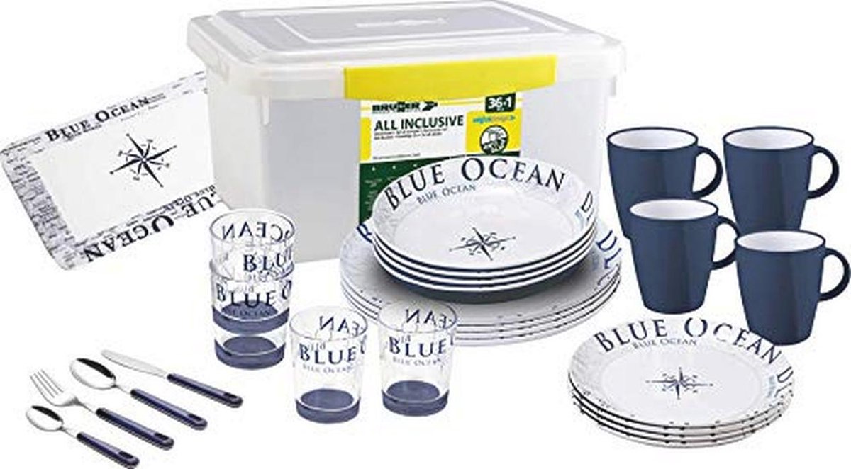 36-delige melamine borden set voor kamperen en picknicken