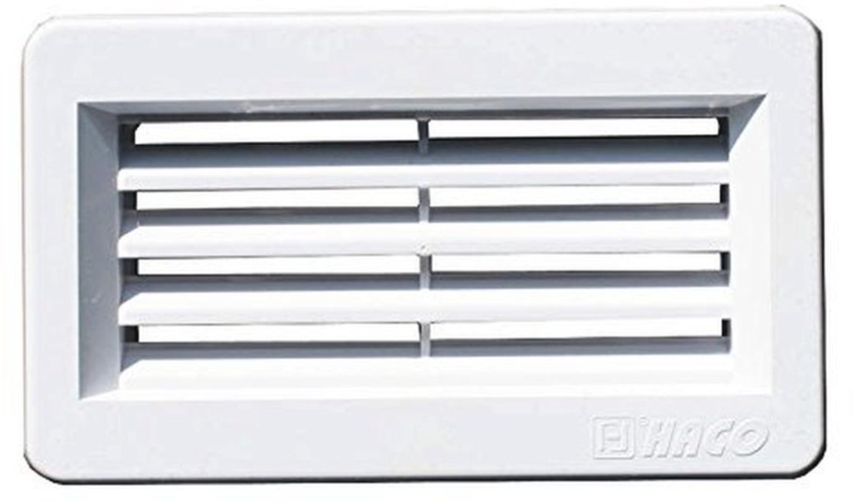 Deurventilatierooster Wit 110 x 55 mm - Hoogwaardig ASA Kunststof voor Badkamer en Keuken