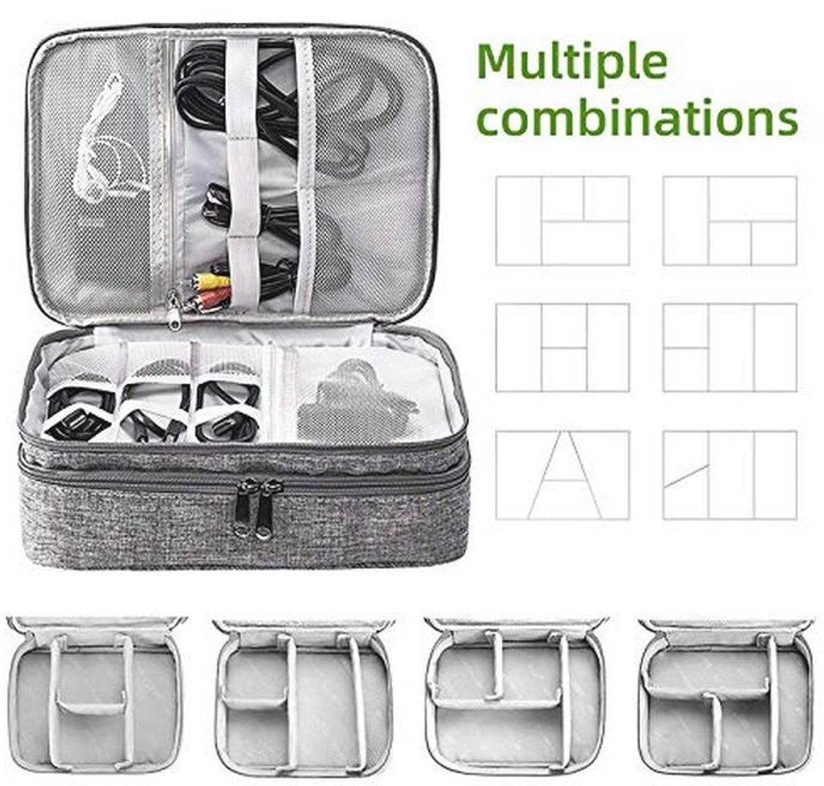 Universele Elektronica Accessoires Organizer Tas - Waterdicht en Draagbaar voor Kabels, Opladers en Powerbanks – foto 7