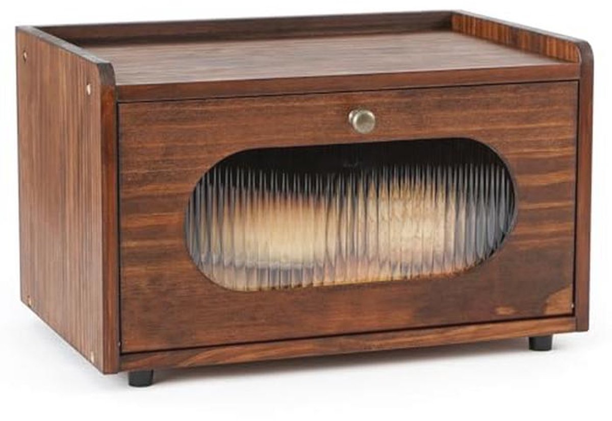 Houten Brooddoos voor Keuken Aanrecht - Rustieke en Stapelbare Broodhouder