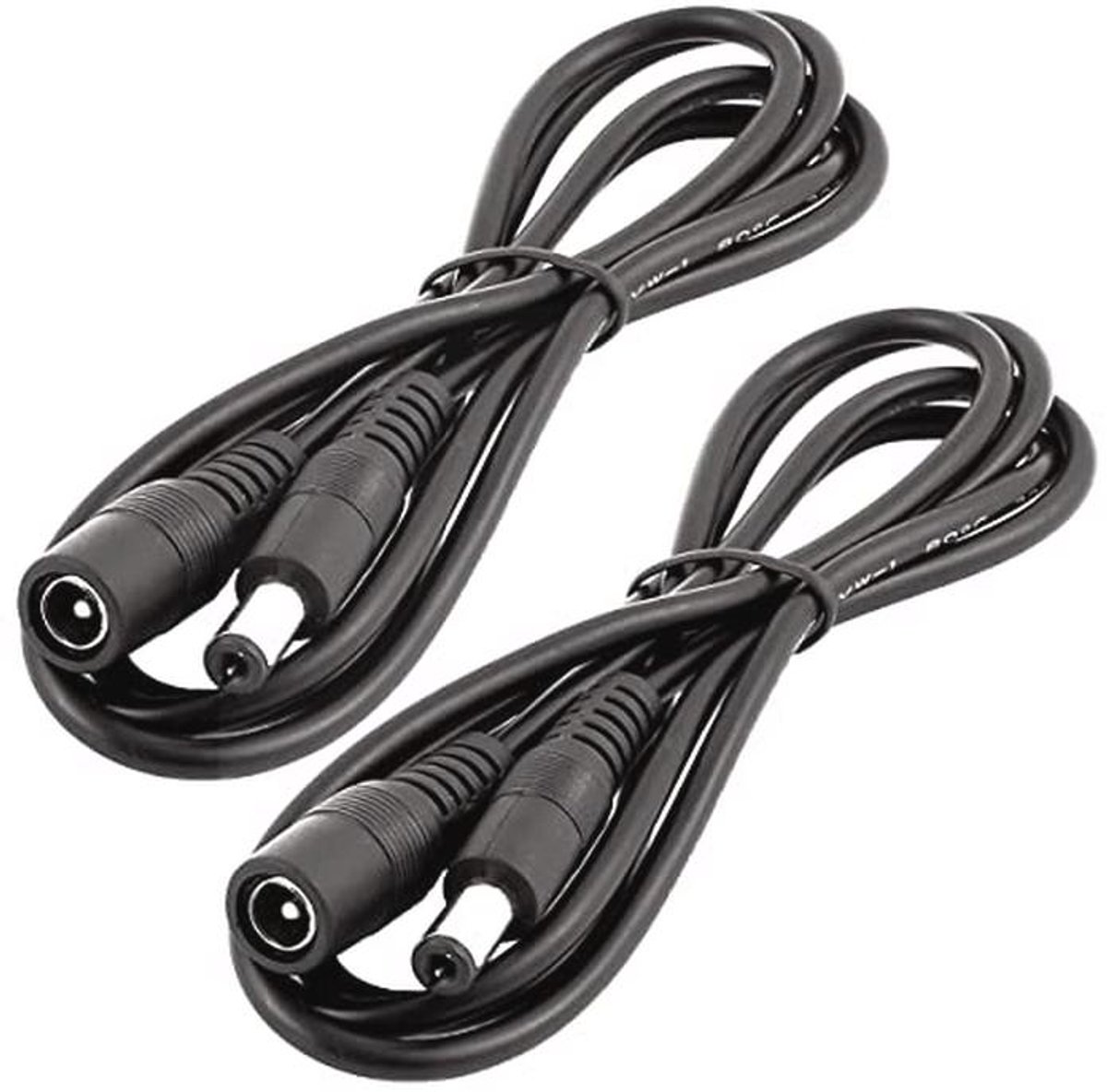 1 Meter 22 AWG 12V Verlengkabel met DC Stekker 5,5 mm x 2,1 mm - Geschikt voor LED Strips en CCTV-camera's - 2 Stuks
