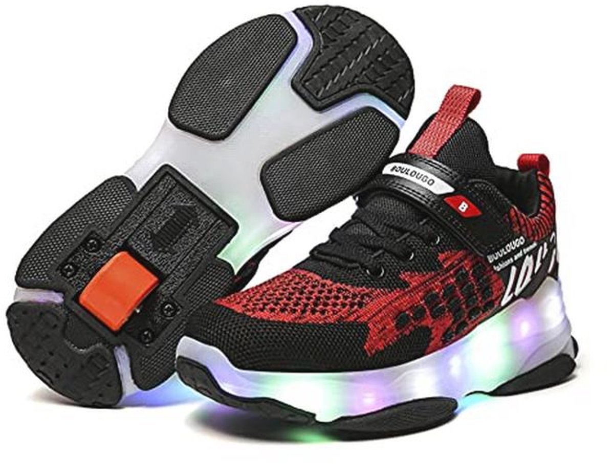 LED-licht skateboardschoenen voor kinderen met wielen - instelbare rollerblades en inline skates