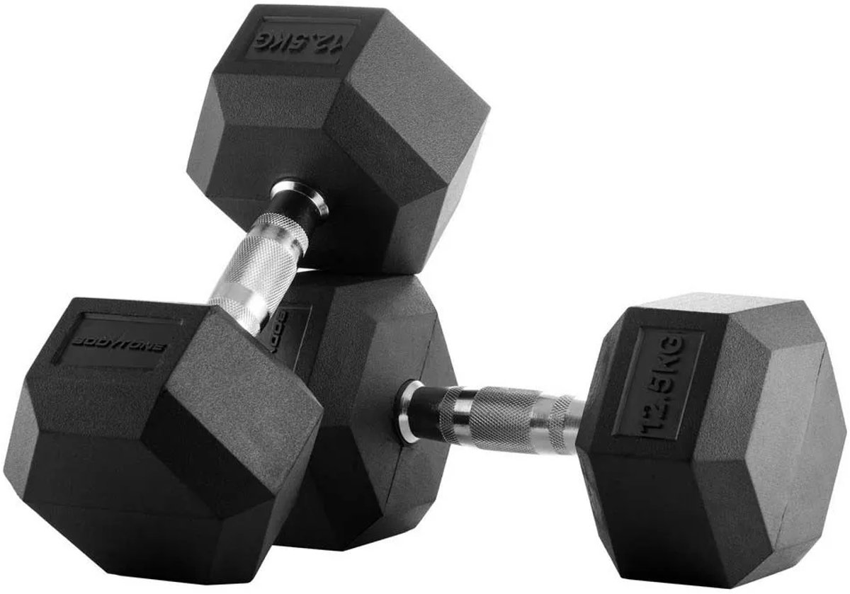 Bodytone Hex Dumbbells 12.5kg Zilver 12.5 kg
