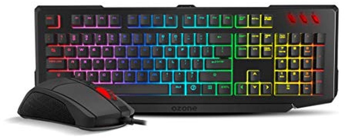 Gaming Toetsenbord en Muis Combo - Semi-Mechanisch Toetsenbord met RGB Achtergrondverlichting en Optische Muis met 4000 DPI