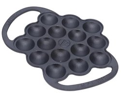 VICTORIA Cast iron Poffertjes Dutch pancake pan with loop handles, pre-stretched with linseed oil, made in Colombia