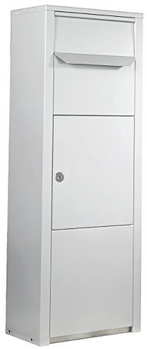 Staande brievenbus aluminium RAL 9006 voor post en pakketten