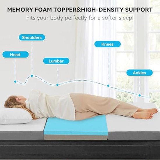 Vouwmatras 65 x 195 cm 3-delig - Camping Matras voor Gastenbed en Vloermatras van Merkloos — afbeelding 4