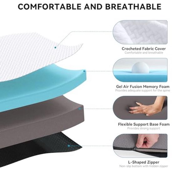 Vouwmatras 65 x 195 cm 3-delig - Camping Matras voor Gastenbed en Vloermatras van Merkloos — afbeelding 2