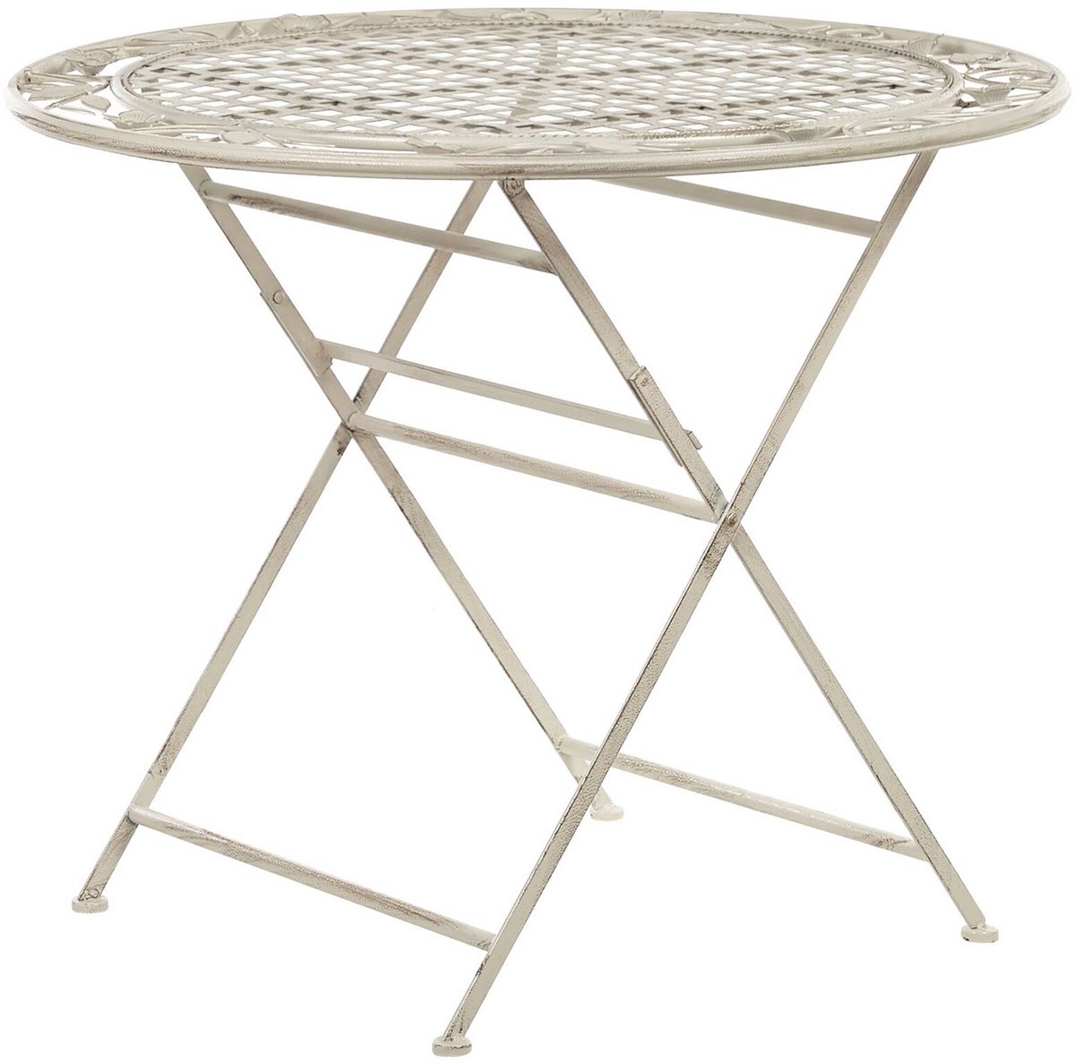 Beliani BIVIO - Tuintafel - Gebroken wit - 90 x 90 cm - IJzer
