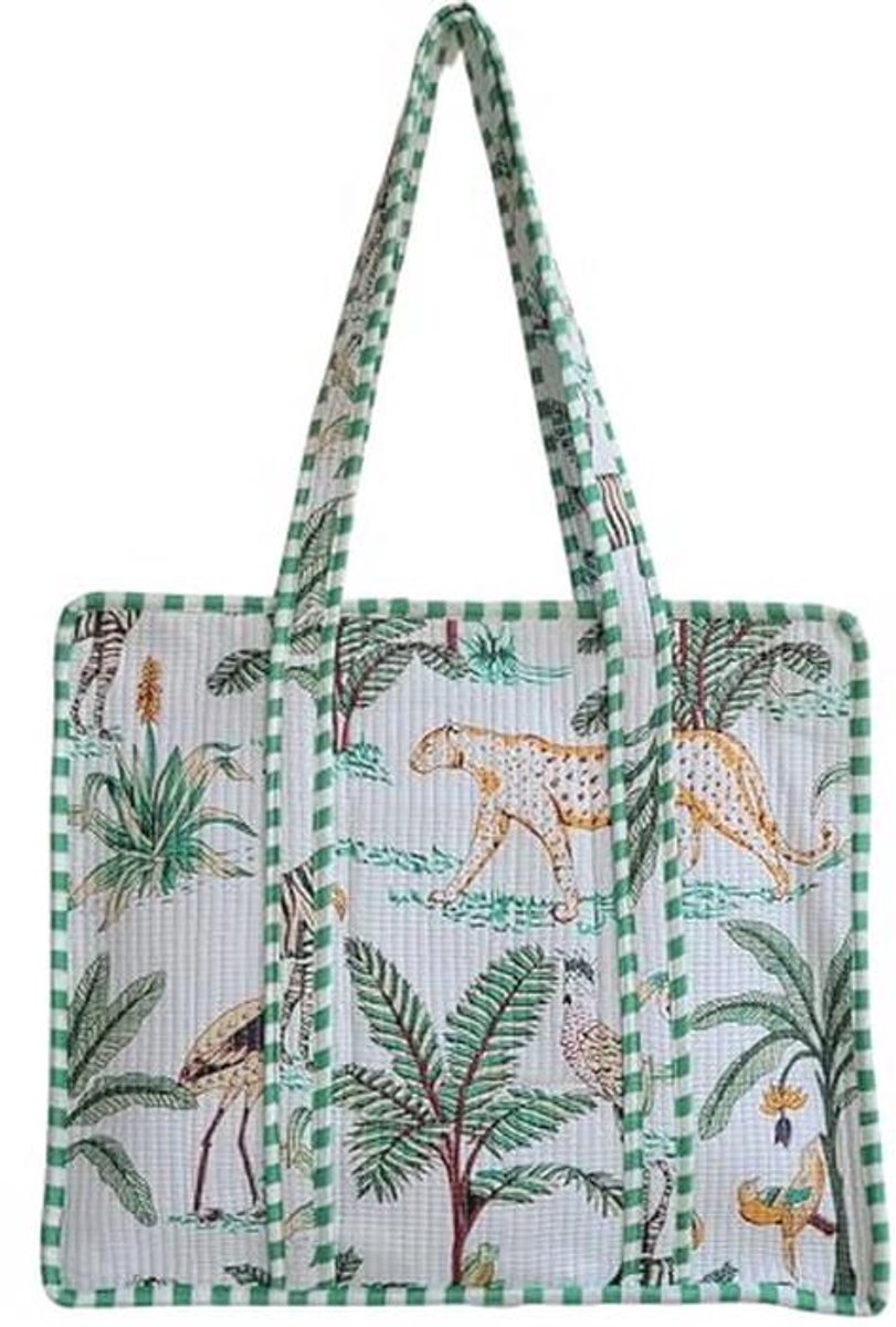 Jungle Print Schoudertas - Omkeerbare Tote Bag voor Vrouwen