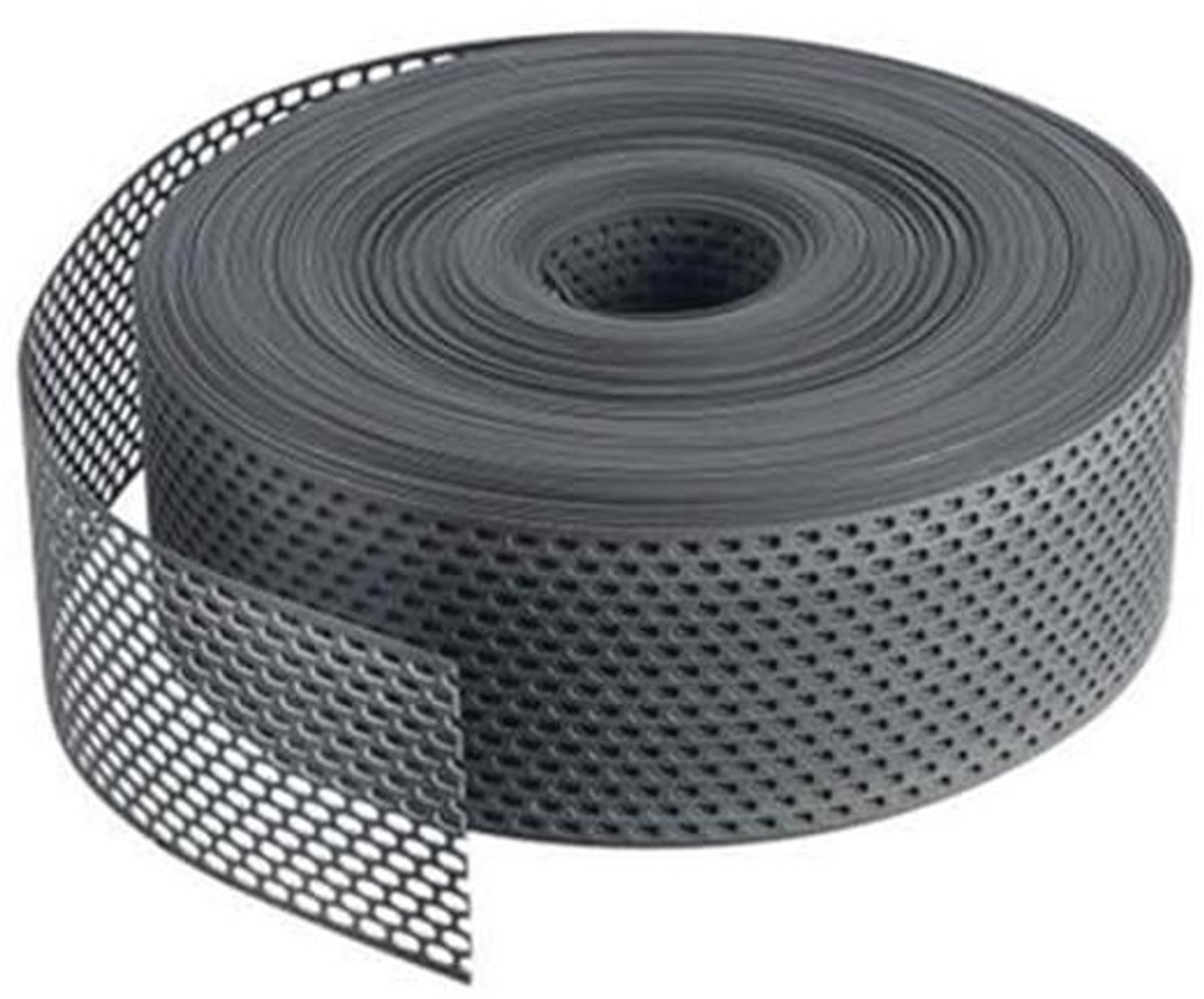 Dakrandrooster PVC 60m met ovale perforatie voor optimale ventilatie
