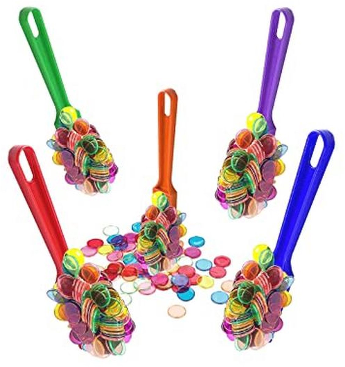 Kleurrijke Bingo Magneetstaafset met 500 Transparante Ringchips - Perfect voor Wiskunde en Speelmerken