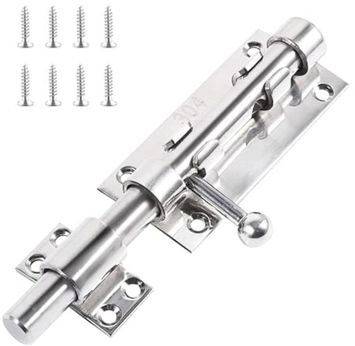 Roestvrijstalen Deurgrendel 304 met Hangslot - Verstevigd Boutgrendel voor Buiten en Binnen - 14 mm Dikte, 16 cm