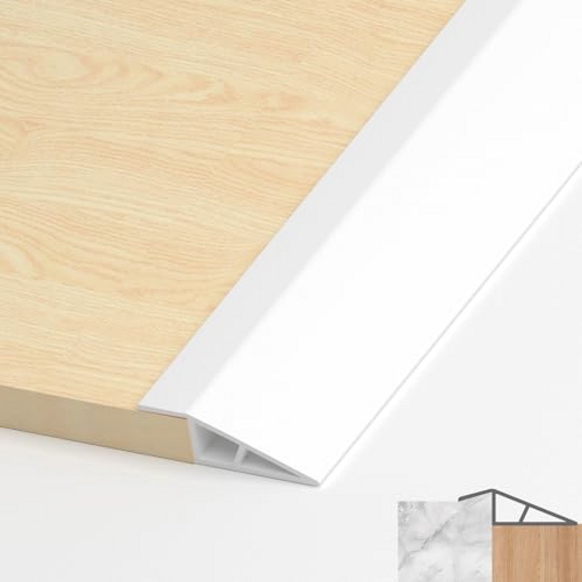Zelfklevend PVC Overgangsprofiel voor Hoogtecompensatie - Waterdichte Deurdrempellijst voo