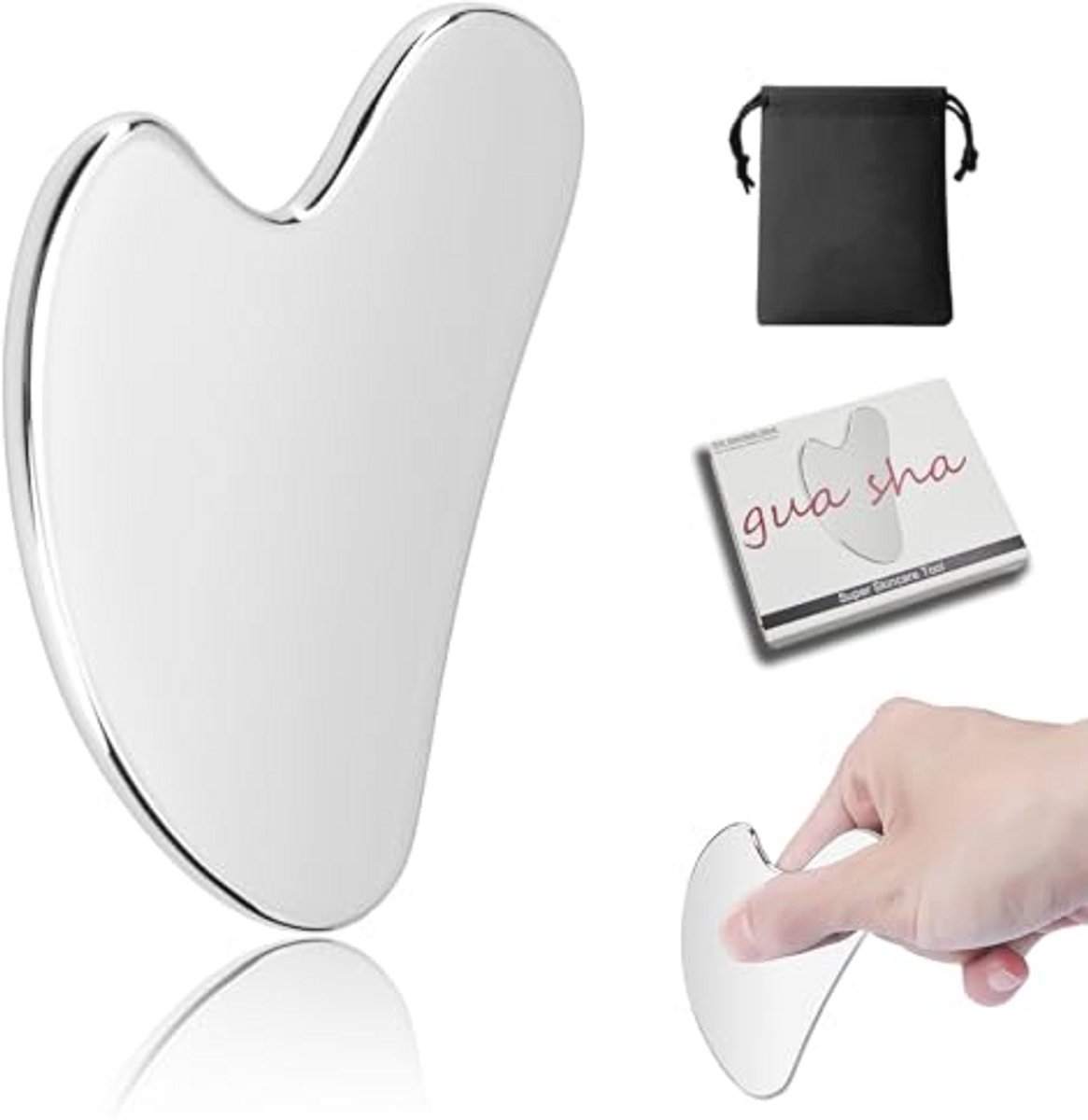 Gua Sha gezichtshulpmiddel voor lymfedrainage - Massage voor gezicht, ogen, nek en lichaam