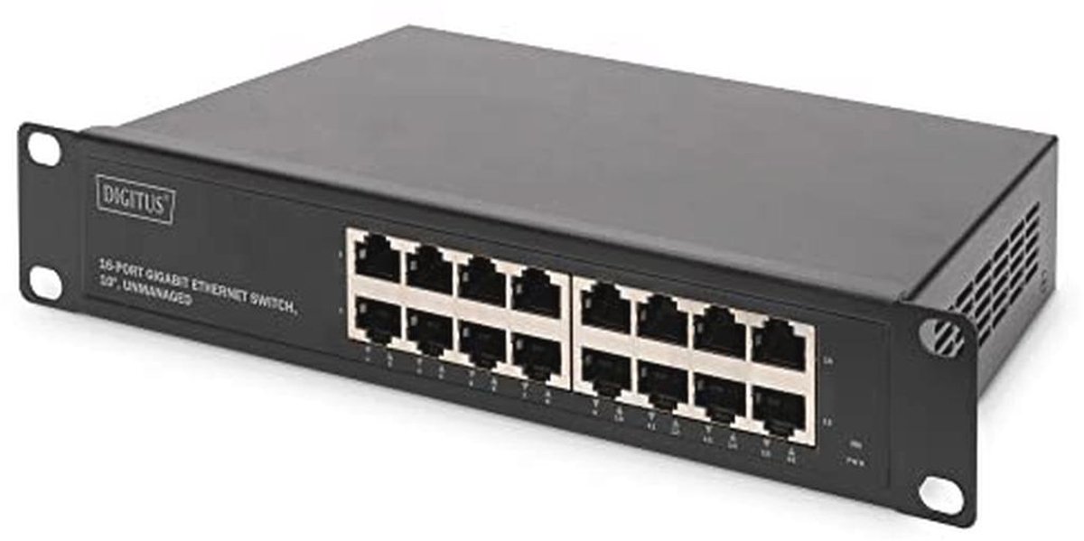 16-Poorts Gigabit Ethernet Switch - 10 Inch - Unmanaged - Auto MDI/MDI-X - Ideaal voor Thuis en Kantoor