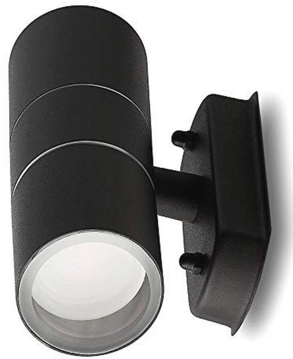 Zwarte Wandlamp GU10 voor Binnen en Buiten - IP44 Aluminium Buitenlamp