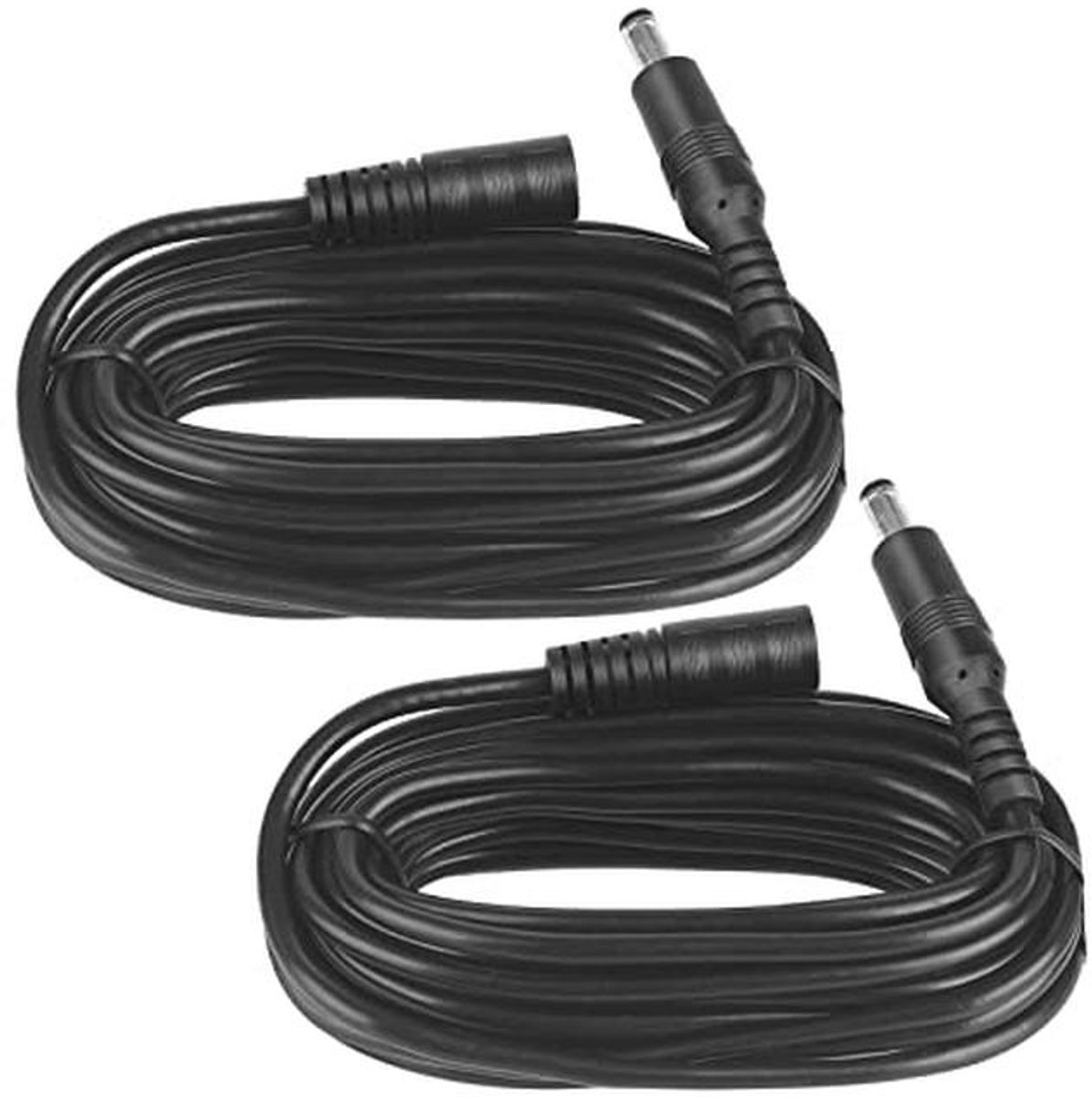Pack van 2 DC Voedingskabels van 5 m - 5.5 mm x 2.1 mm, Geschikt voor Diverse Apparaten