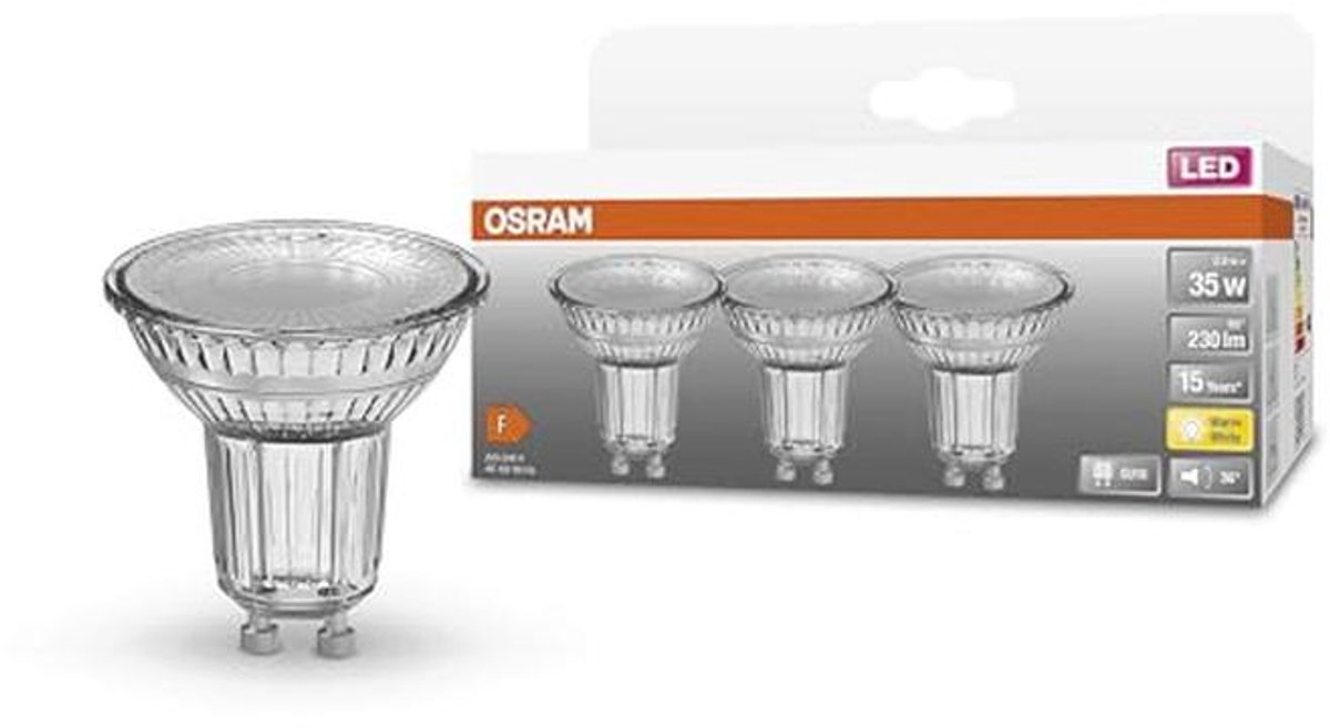 LED Reflectorlamp GU10 Warm Wit 2700K 2,60W Energieklasse A++