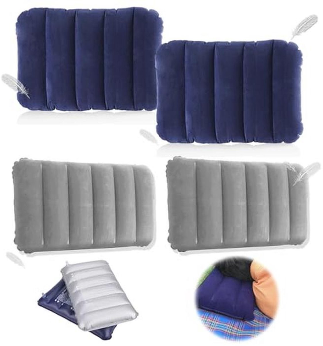 Comfortabel opblaaskussen 4 stuks - Waterdicht en lichtgewicht voor camping en outdoor