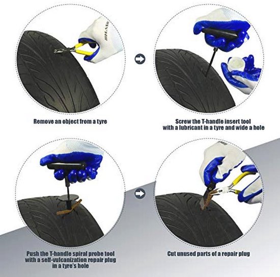 Professionele 60-delige Bandenreparatieset voor Auto, Vrachtwagen, Motorfiets en ATV — afbeelding 5