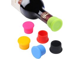 Sander Shop Flessenstop, 6 Stuks Wijnfles Caps Herbruikbare Siliconen Stop Cap, Houden Vlees voor Wijn Bier Champagne Alcohol Mousserende Wijn