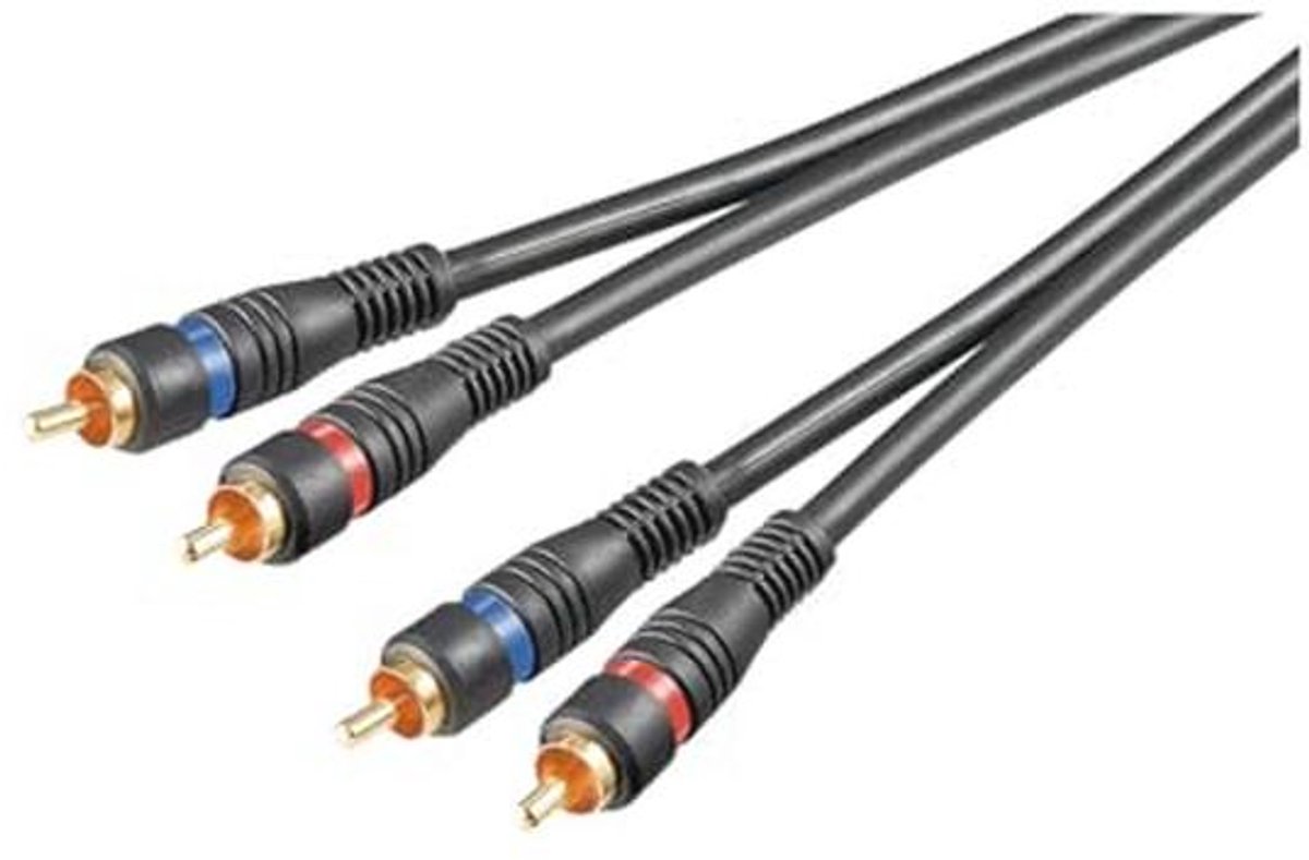 Stereo Aansluitkabel 2x Cinch - Dubbel Afgeschermd, Hoge Kwaliteit