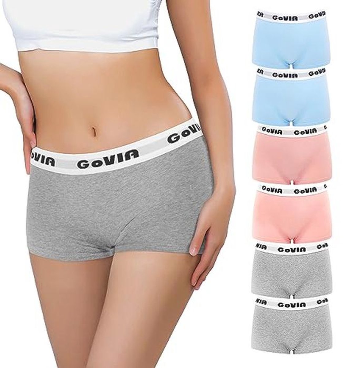 Set van 6 hipsters boxershorts voor dames van katoen – zachte en ademende onderbroeken