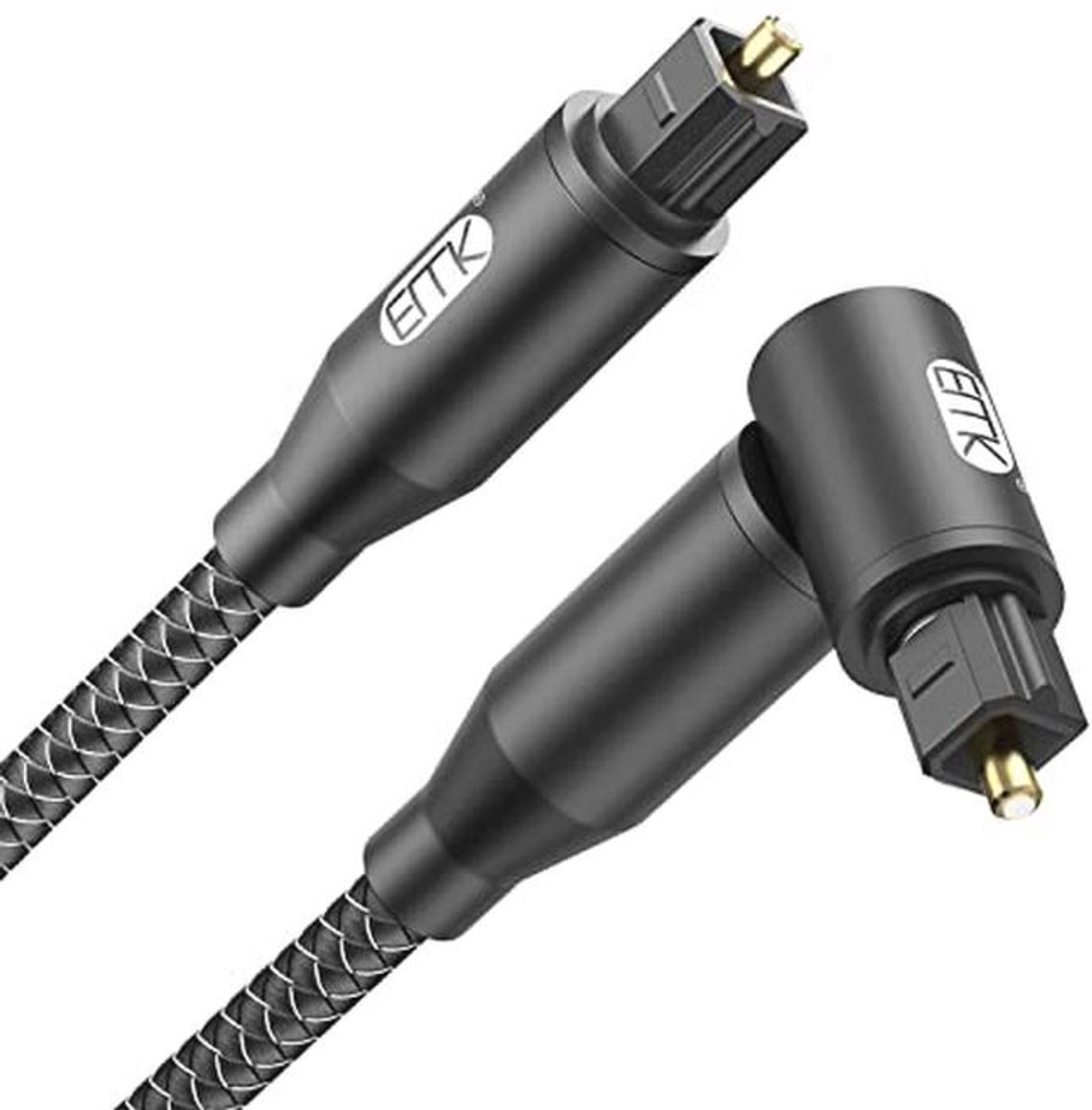 Optische Audiokabel 90 Graden - Draaibare Toslink Kabel voor Versterker, Soundbar en TV (1 m)