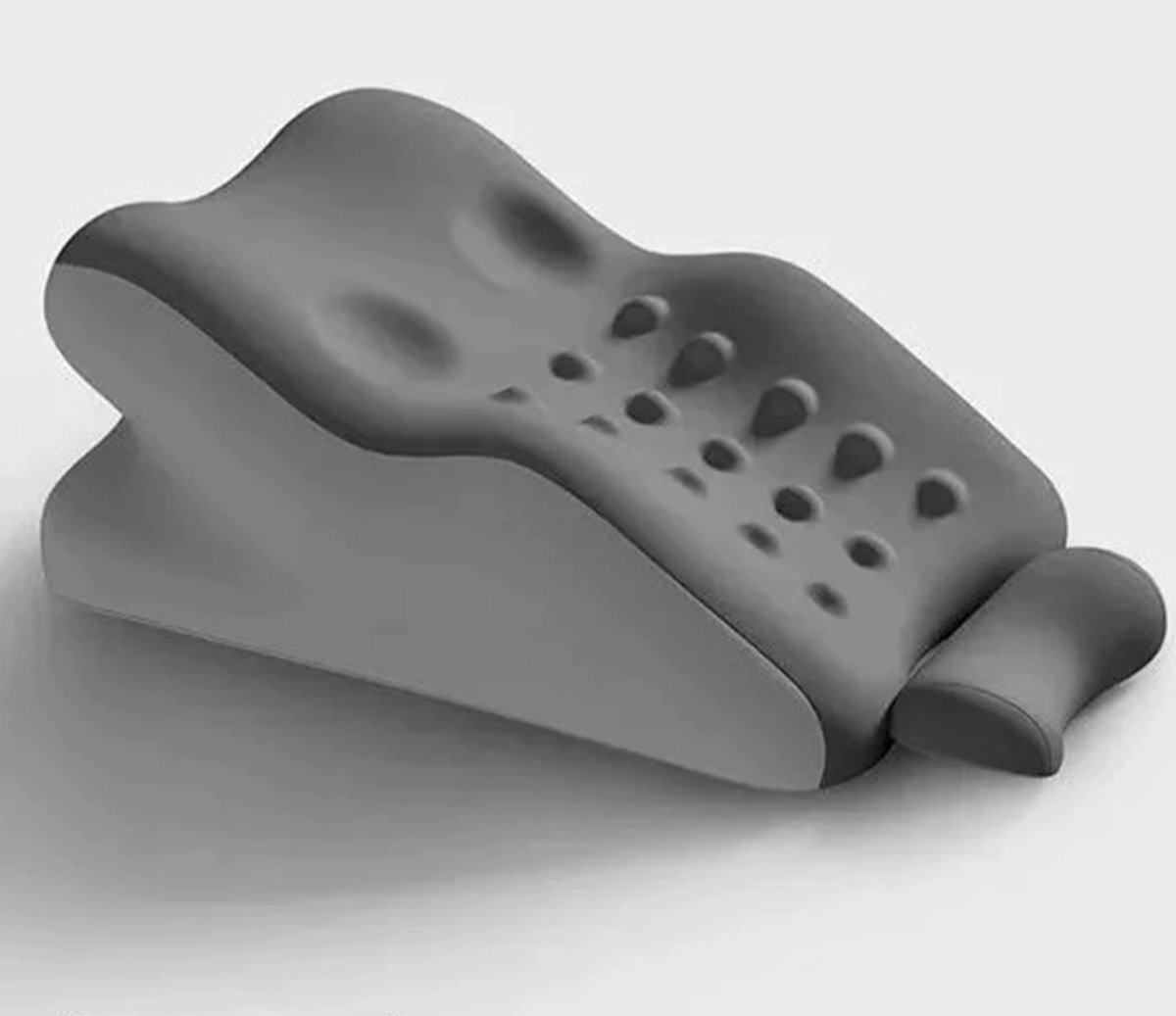 (Geüpgraded klein kussen) Dubbel grijs kleurblok bedkussen voor meerdere posities (slapen, liggen en hoofdeinde)