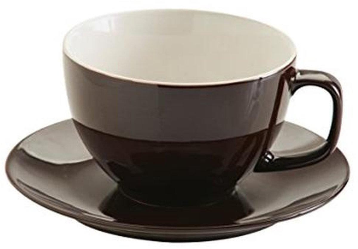 Grote kop en schotel 15oz/425ml met tweekleurige afwerking