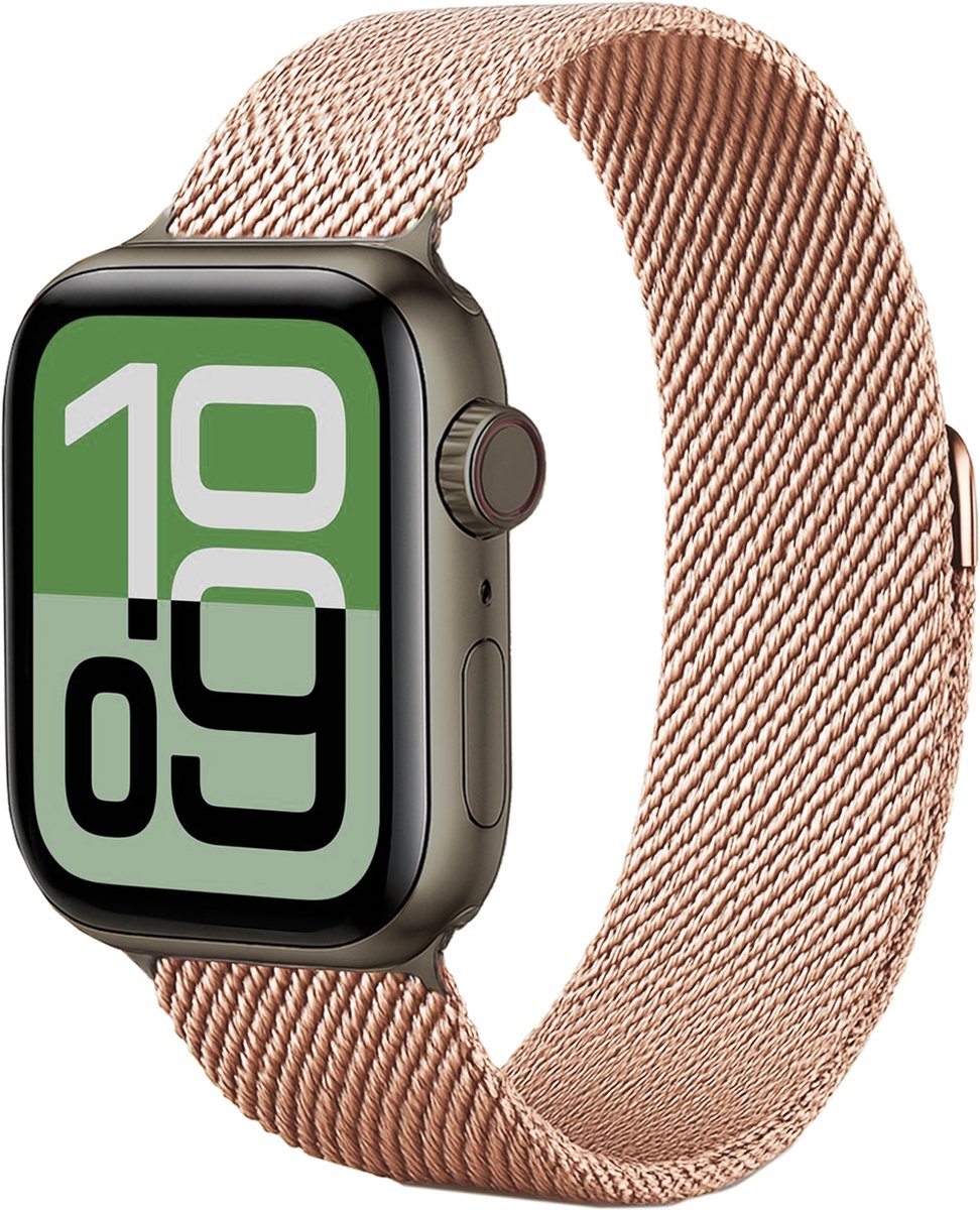 Milanees Bandje Geschikt voor Apple Watch SE 40 mm Milanees Bandje - Band Geschikt voor Apple Watch SE 40 mm Met Magneetsluiting - Rose Goud