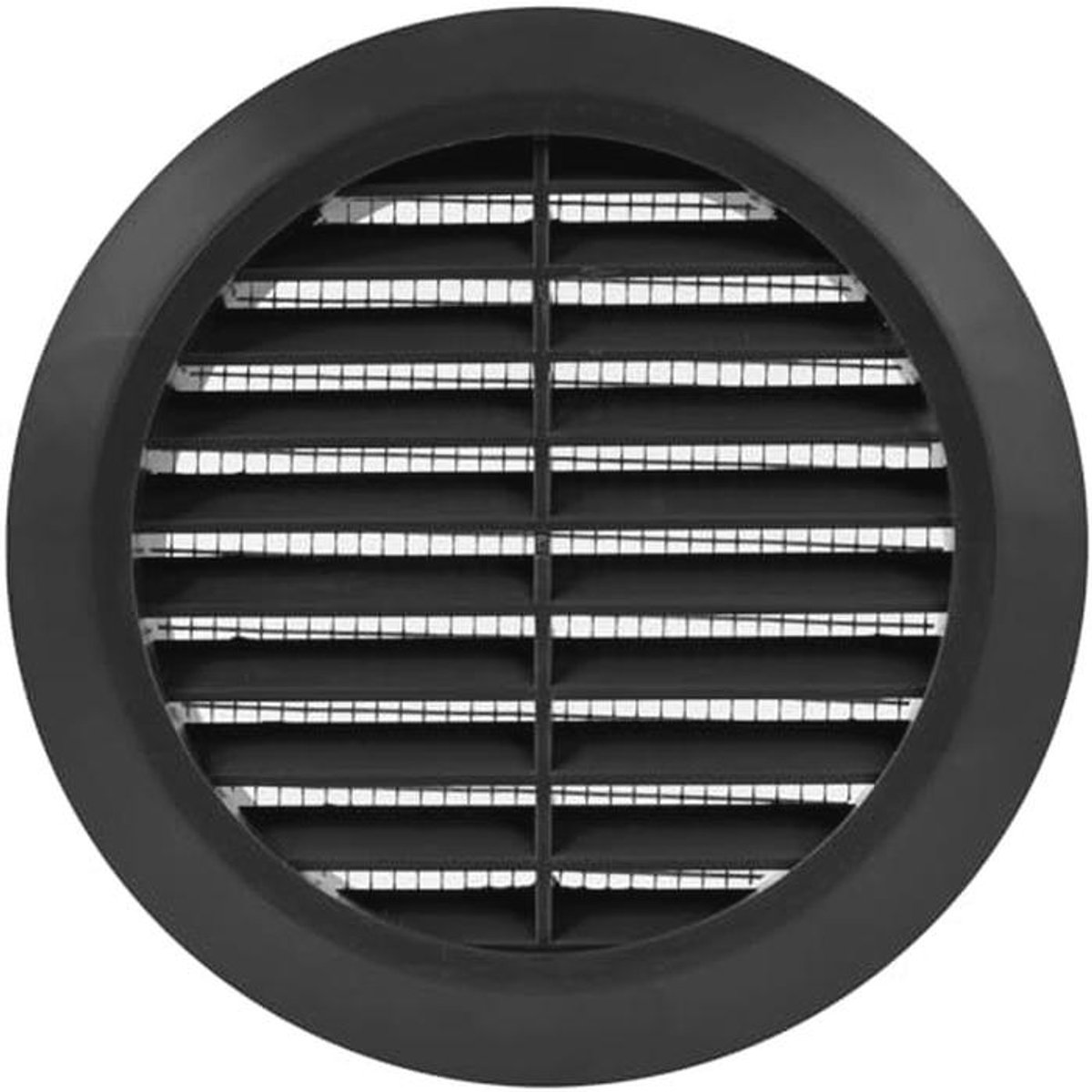 Zwart Ventilatierooster 100 mm - Ronde Ventilatieopeningen met Insectenscherm voor Badkamer, Keuken en Thuis