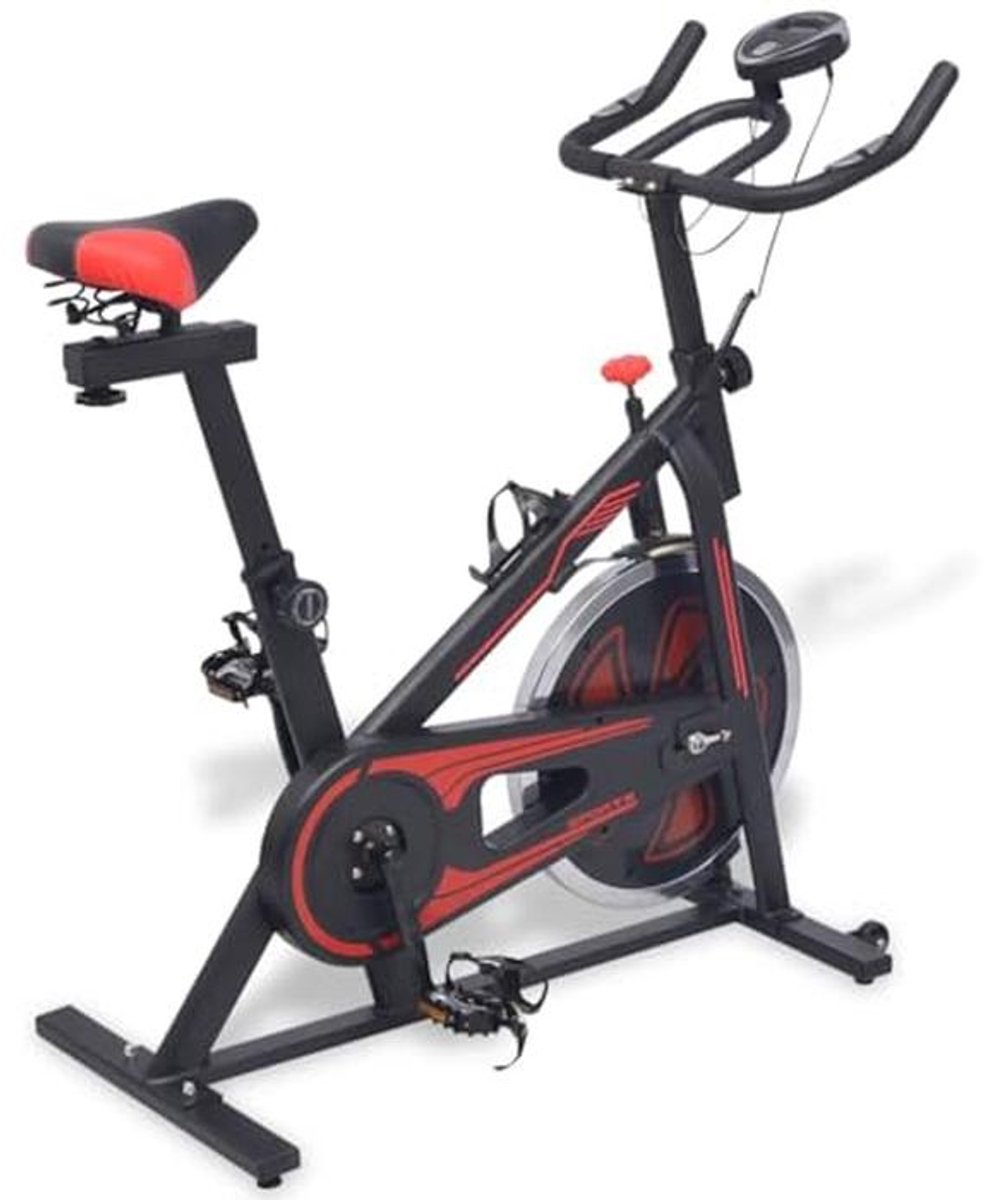 Spinning Bike met Hartslagmeters voor Thuisgebruik - Wit/Zwart en Rood