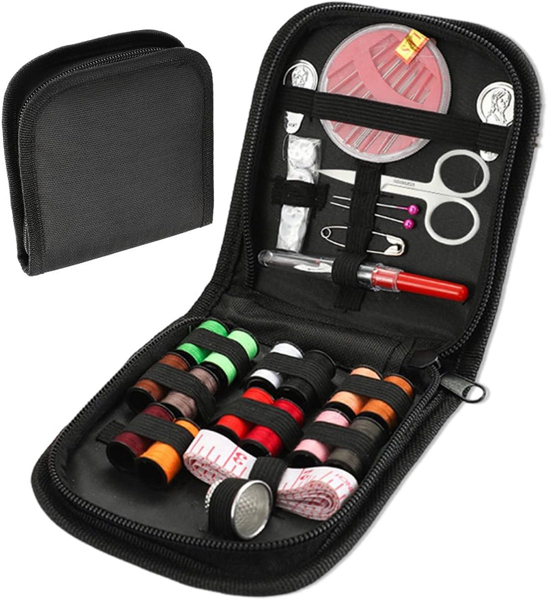 Complete Naaiset voor Thuis en Onderweg - Inclusief Naalden, Garen & Accessoires