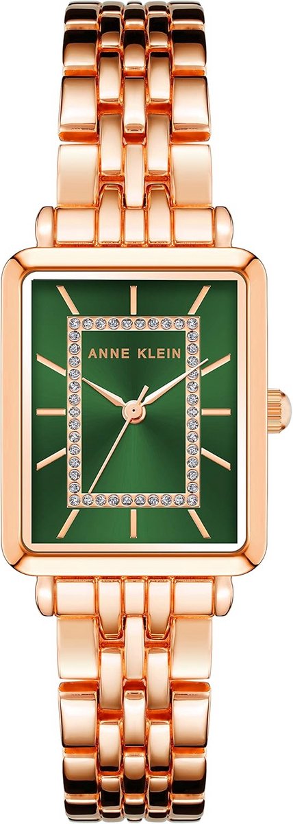 Dames Horloge Roségoud en Groen - Analoge Quartz Armbandhorloge met Krasbestendig Glas