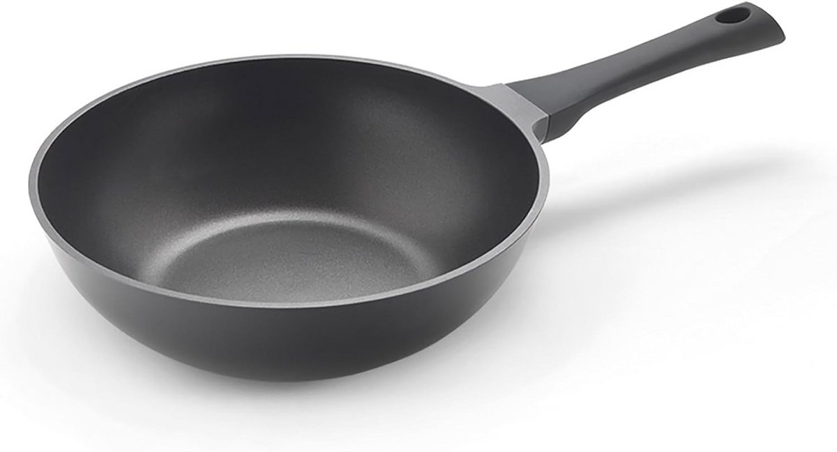 Gegoten Aluminium Wokpan 28 cm met Antiaanbaklaag en Inductie Bodem