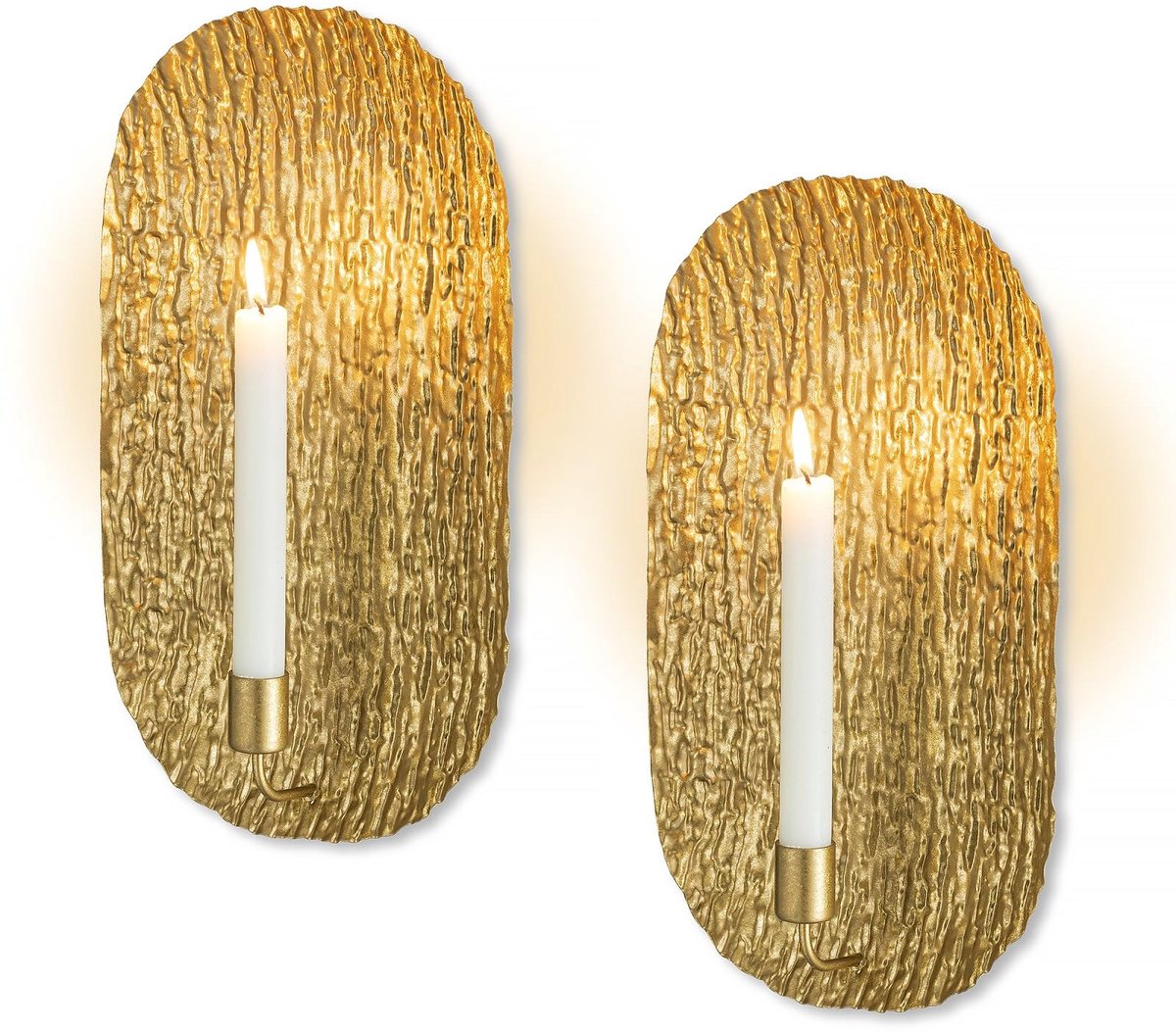 Unyqoos Elegante gouden wandkandelaar set van 2 voor sfeervolle decoratie
