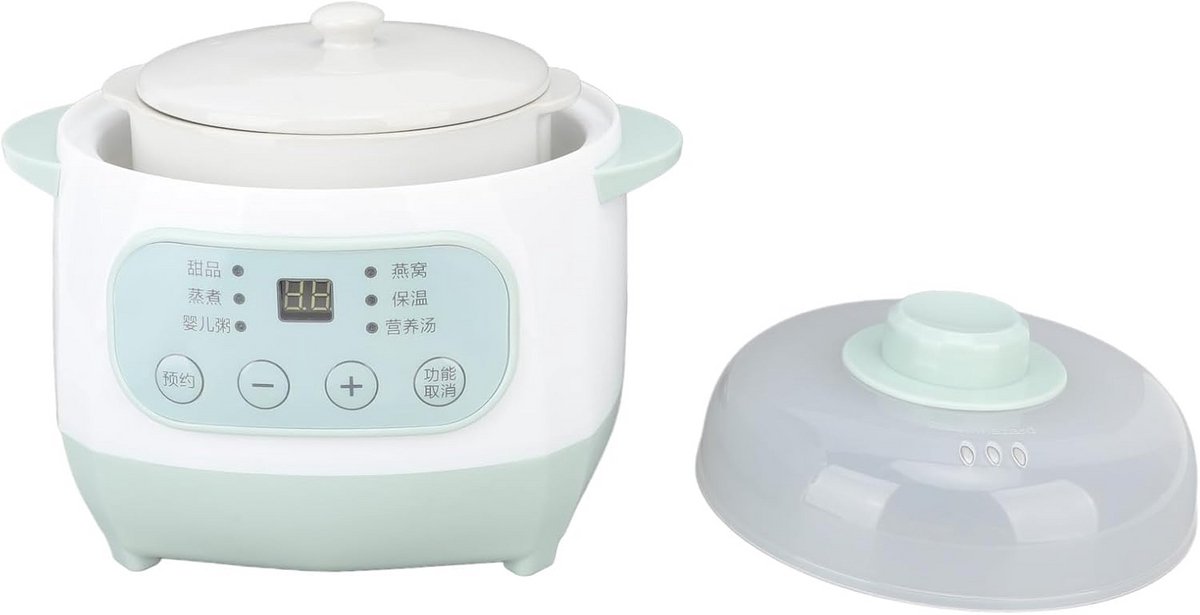 Keramische Slowcooker 1L Gezond en Efficiënt Koken met Timer en Gelijkmatige Verwarming