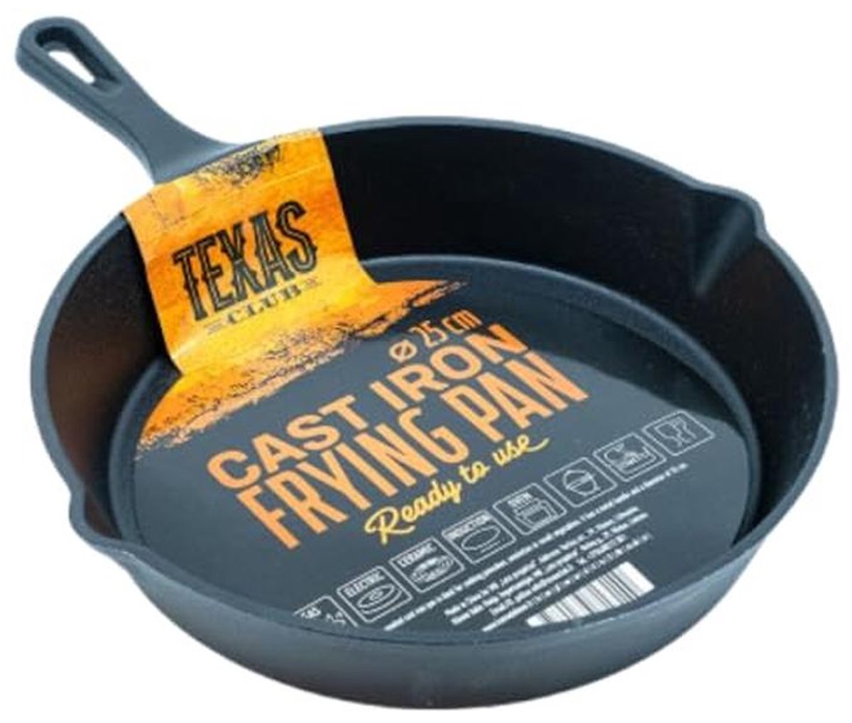 Grote Gietijzeren Koekenpan 25cm - Perfect voor Grill en Barbecue