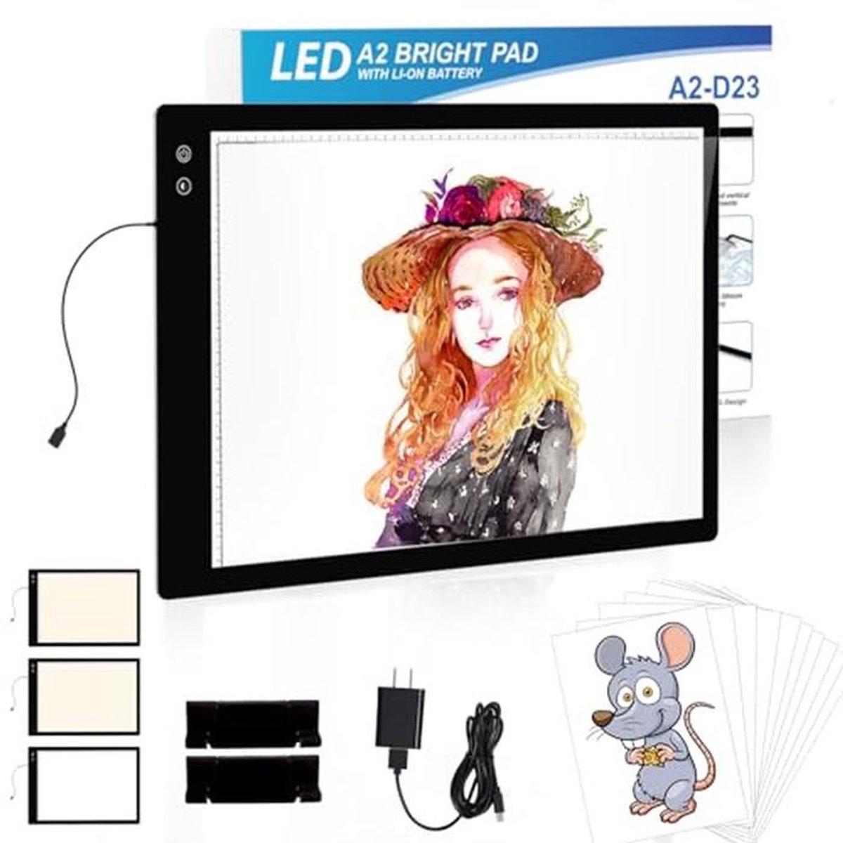 Oplaadbare Lichttafel A2 - Draadloos LED Lichtpad voor Diamond Painting en Tekenen